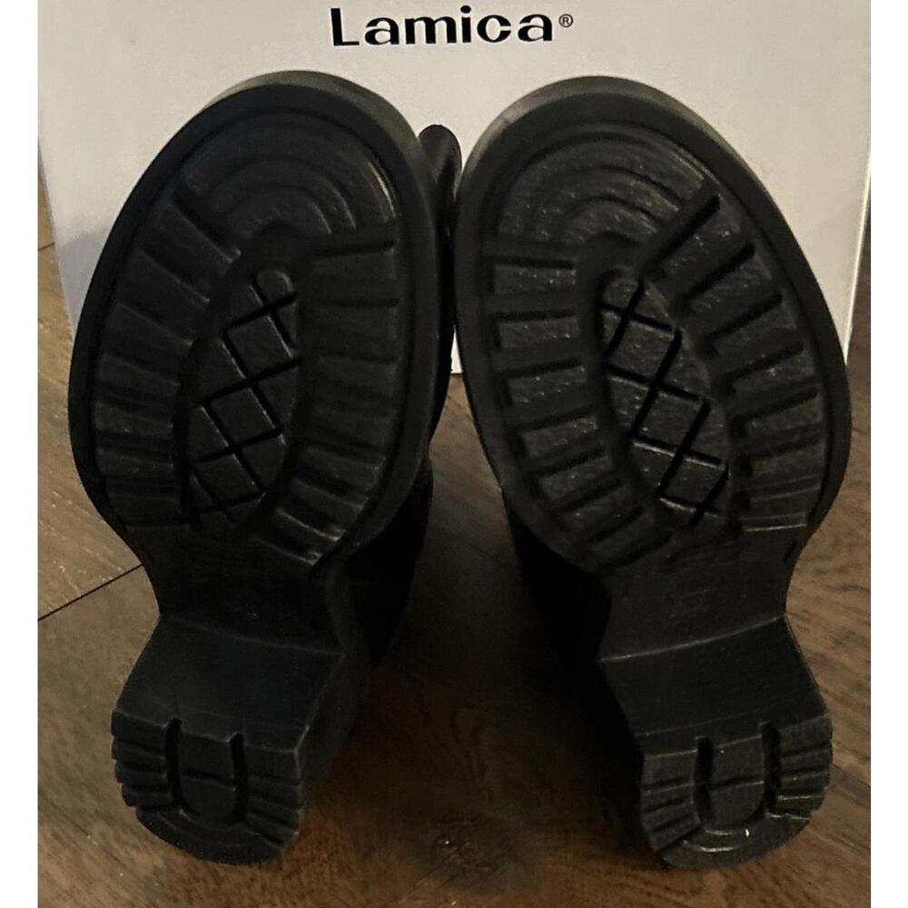 LAMICA Italy Black COW LEATHER BOOTS Quagia Sz 7.5 / 38 New In Original Box! - Picture 10 of 11